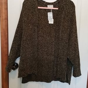 Olive slouchy cardigan.